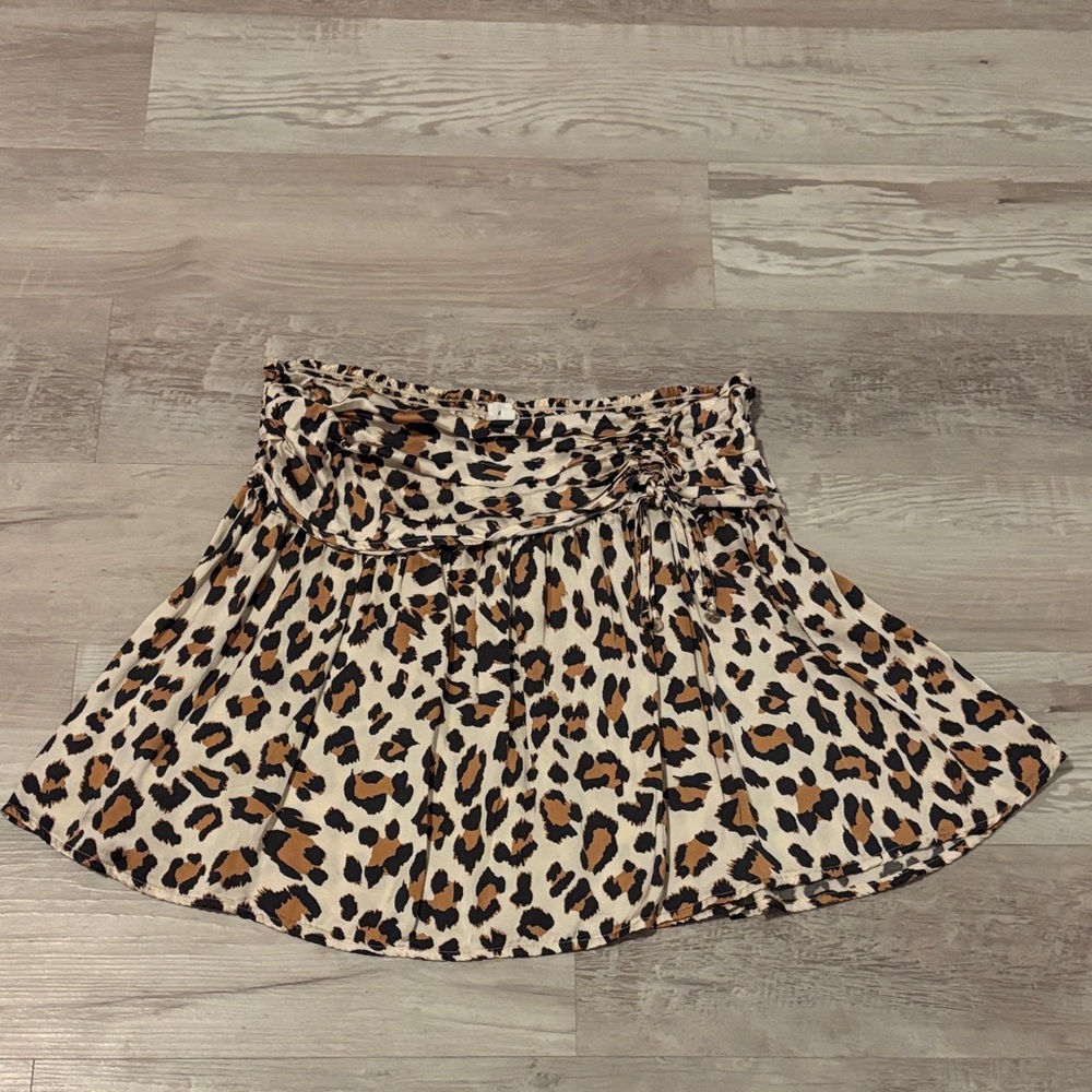 Aerie Leopard Print Skater Skirt
